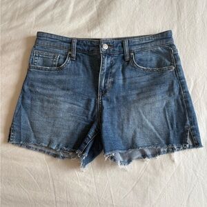 Joe’s Jeans Frayed Denim Cutoff Shorts Size 27 Medium Wash Stretch